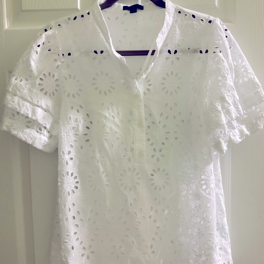 J Crew white eyelet top